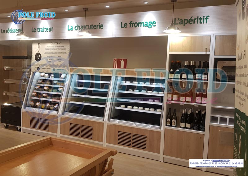 Vitrine réfrigérée de présentation en supérette