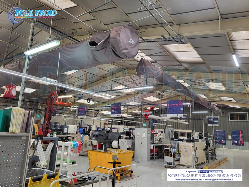 Gaine textile de ventilation tertiaire